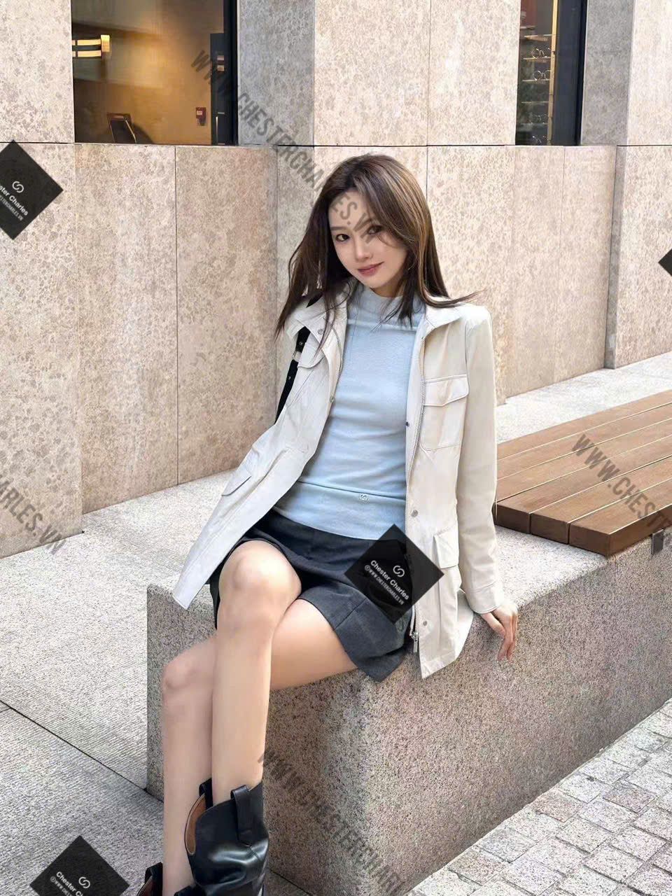  Cashmere - Áo len dài tay Xanh ngọc 