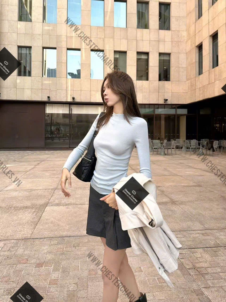  Cashmere - Áo len dài tay Xanh ngọc 