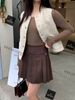  Chân váy ngắn nâu 