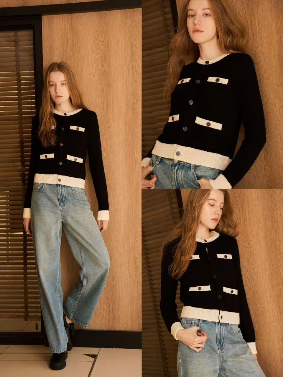  Áo CDG đen, 4 túi viền trắng 