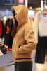  Áo khoác có mũ - dạ ep màu Camel 
