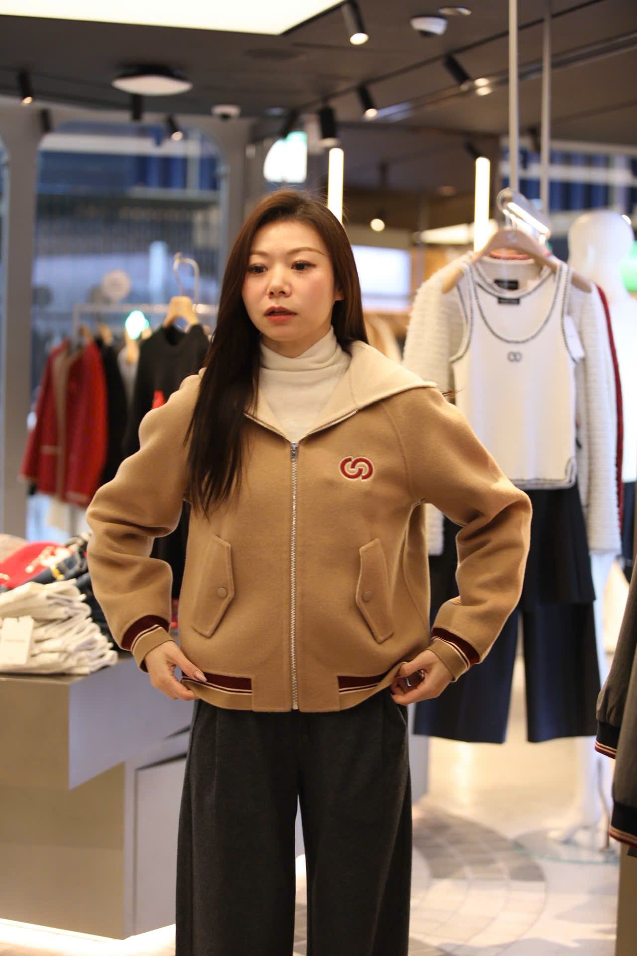  Áo khoác có mũ - dạ ep màu Camel 