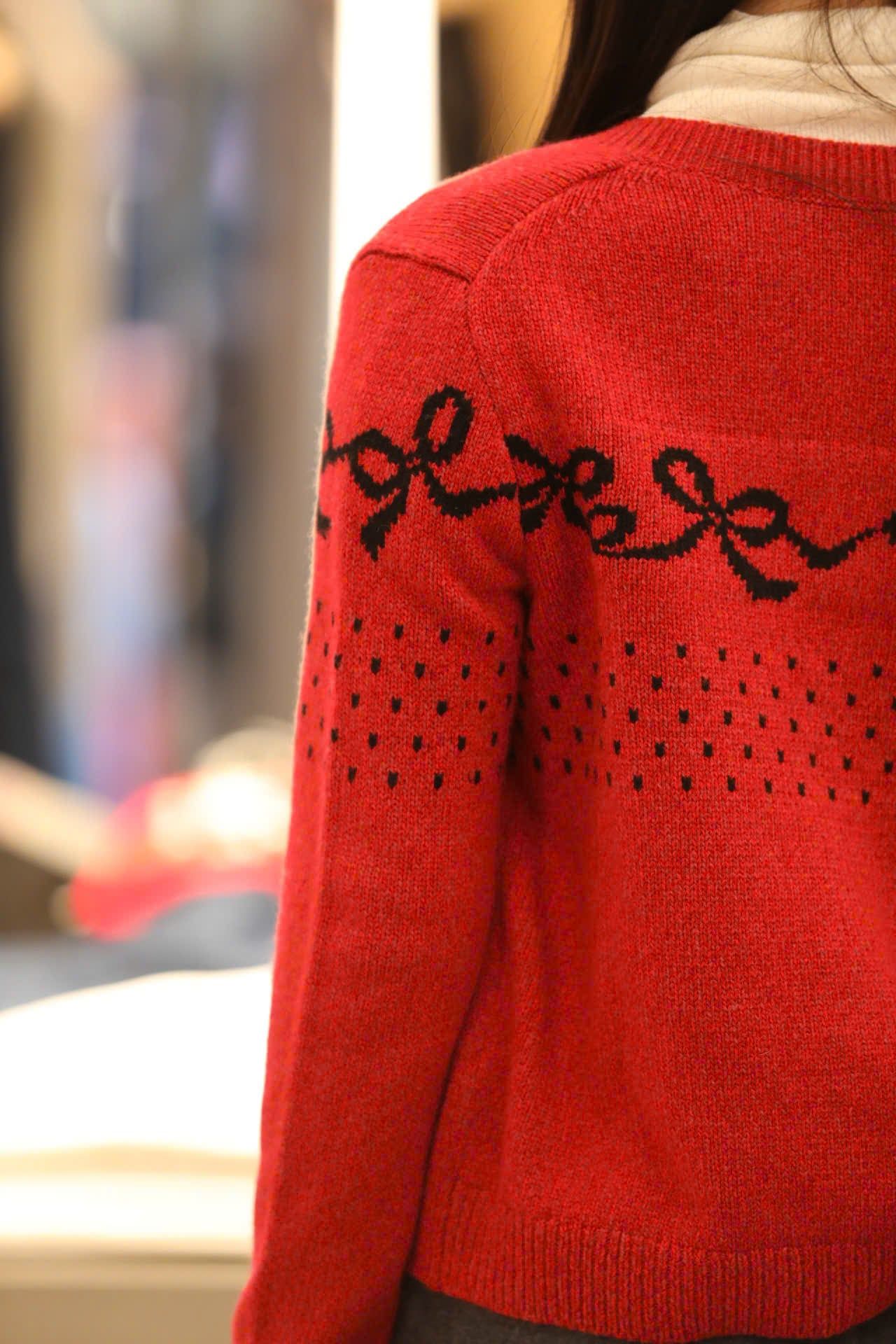  Áo CDG đỏ nơ đen 