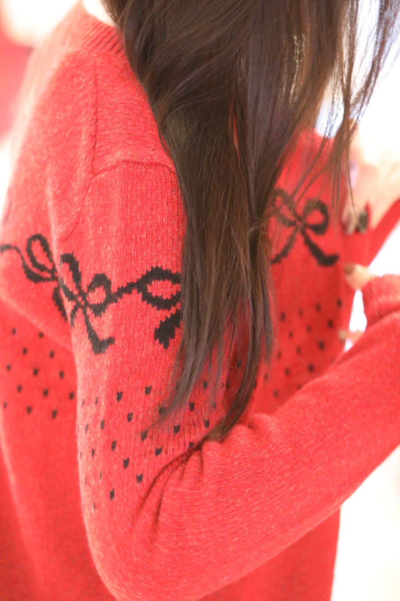  Áo CDG đỏ nơ đen 