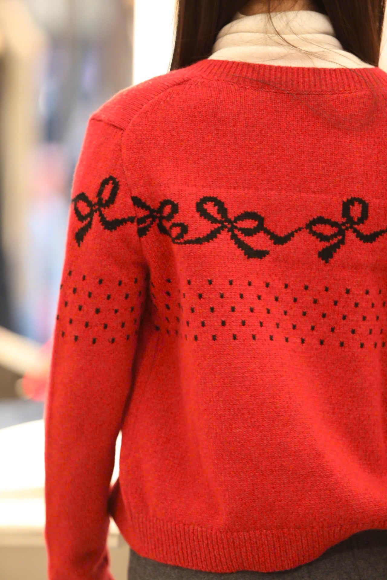  Áo CDG đỏ nơ đen 