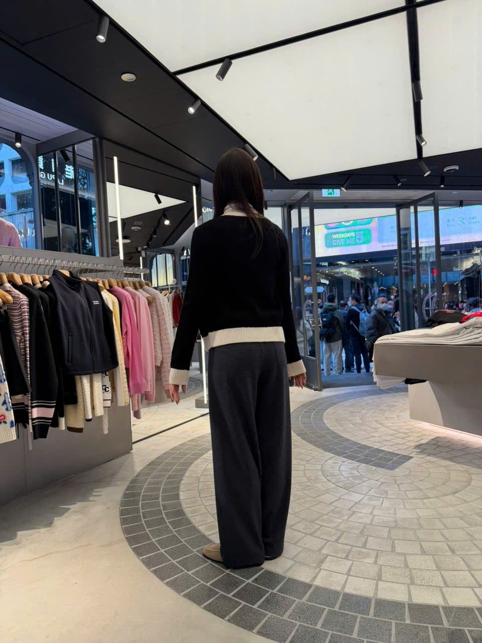  Quần dài len xám dây rút ( SET ) 