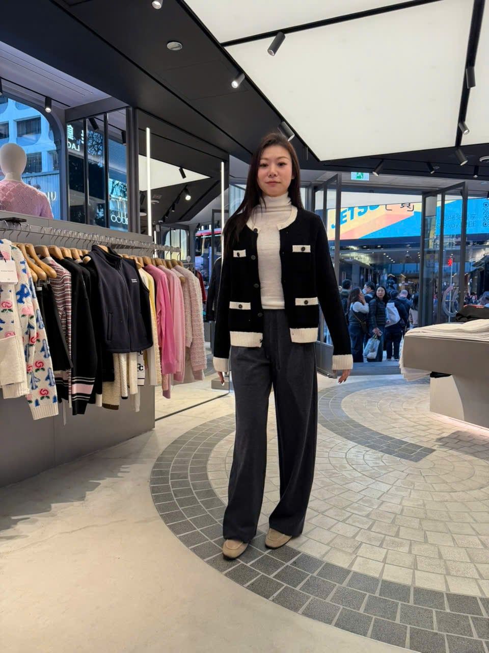  Quần dài len xám dây rút ( SET ) 