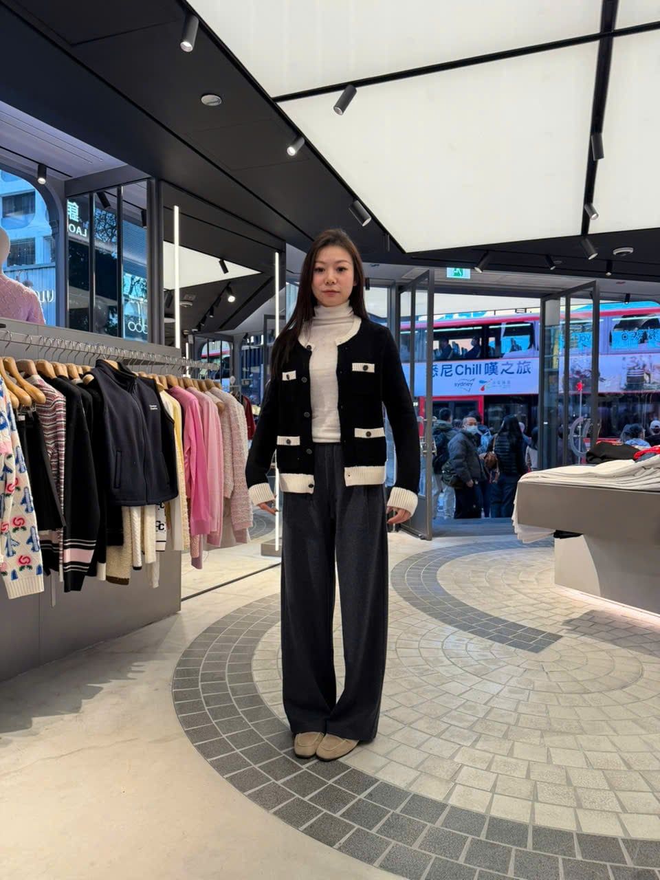  Quần dài len xám dây rút ( SET ) 