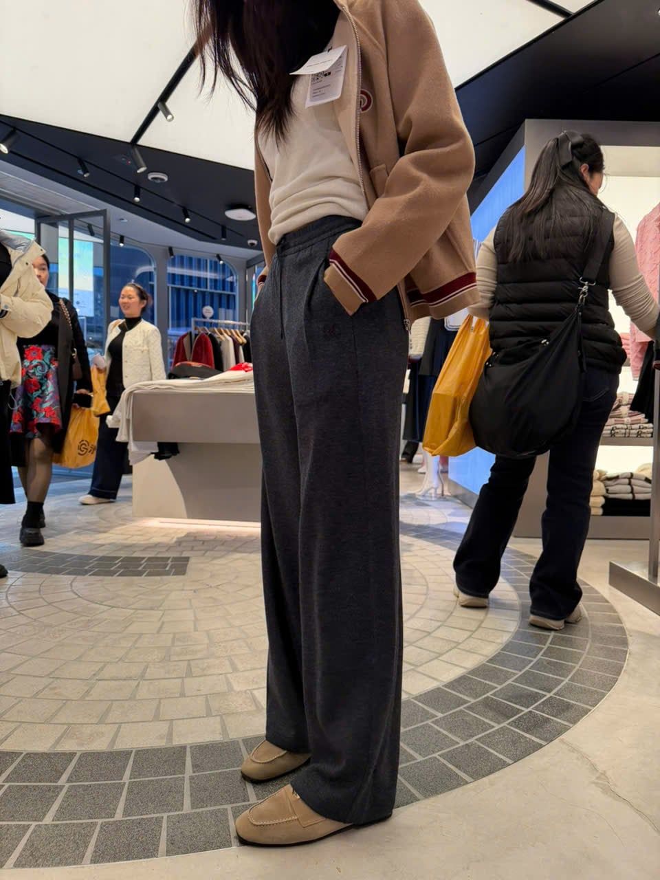  Quần dài len xám dây rút ( SET ) 