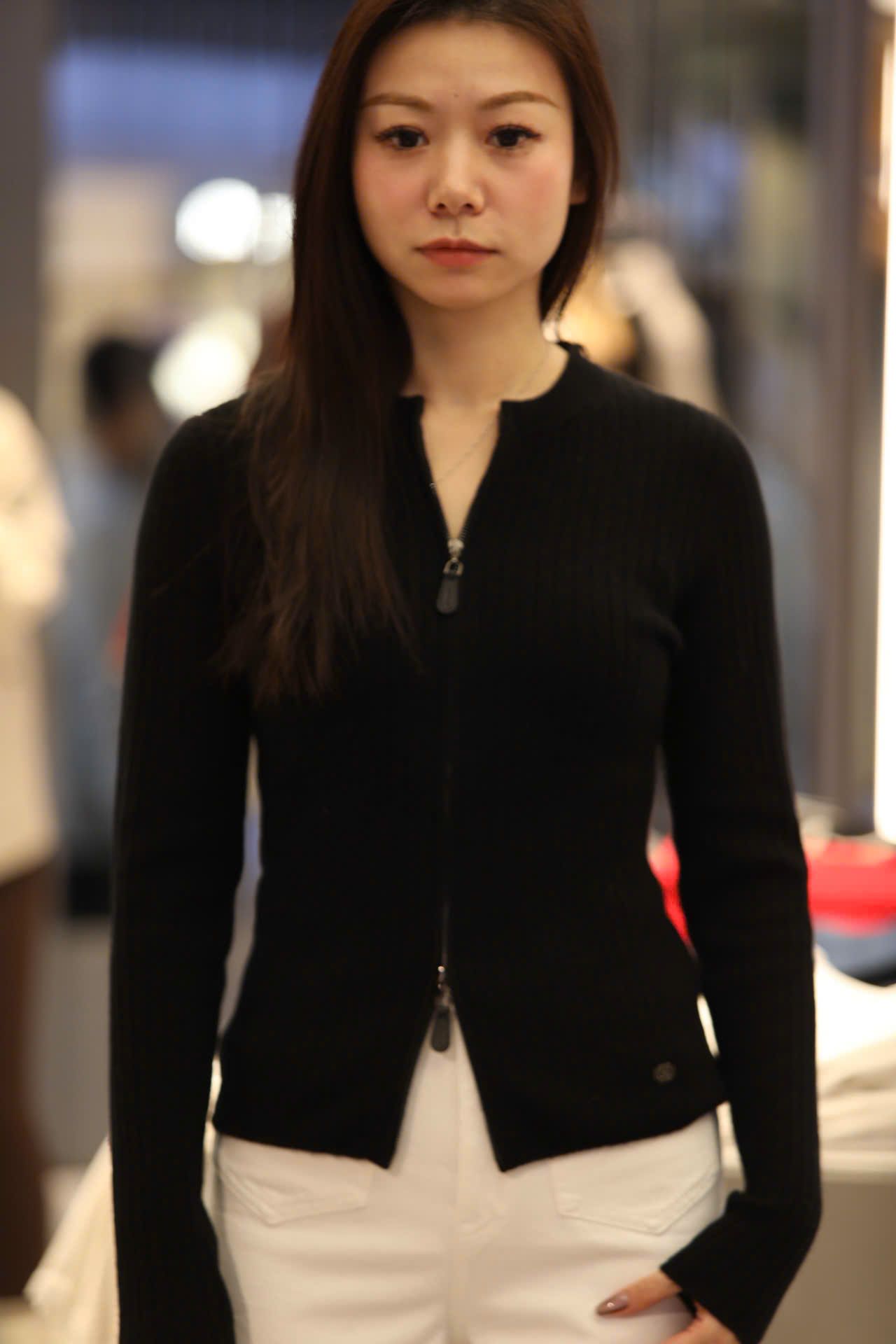  Áo khoác đen khóa Zip 2 chiều 