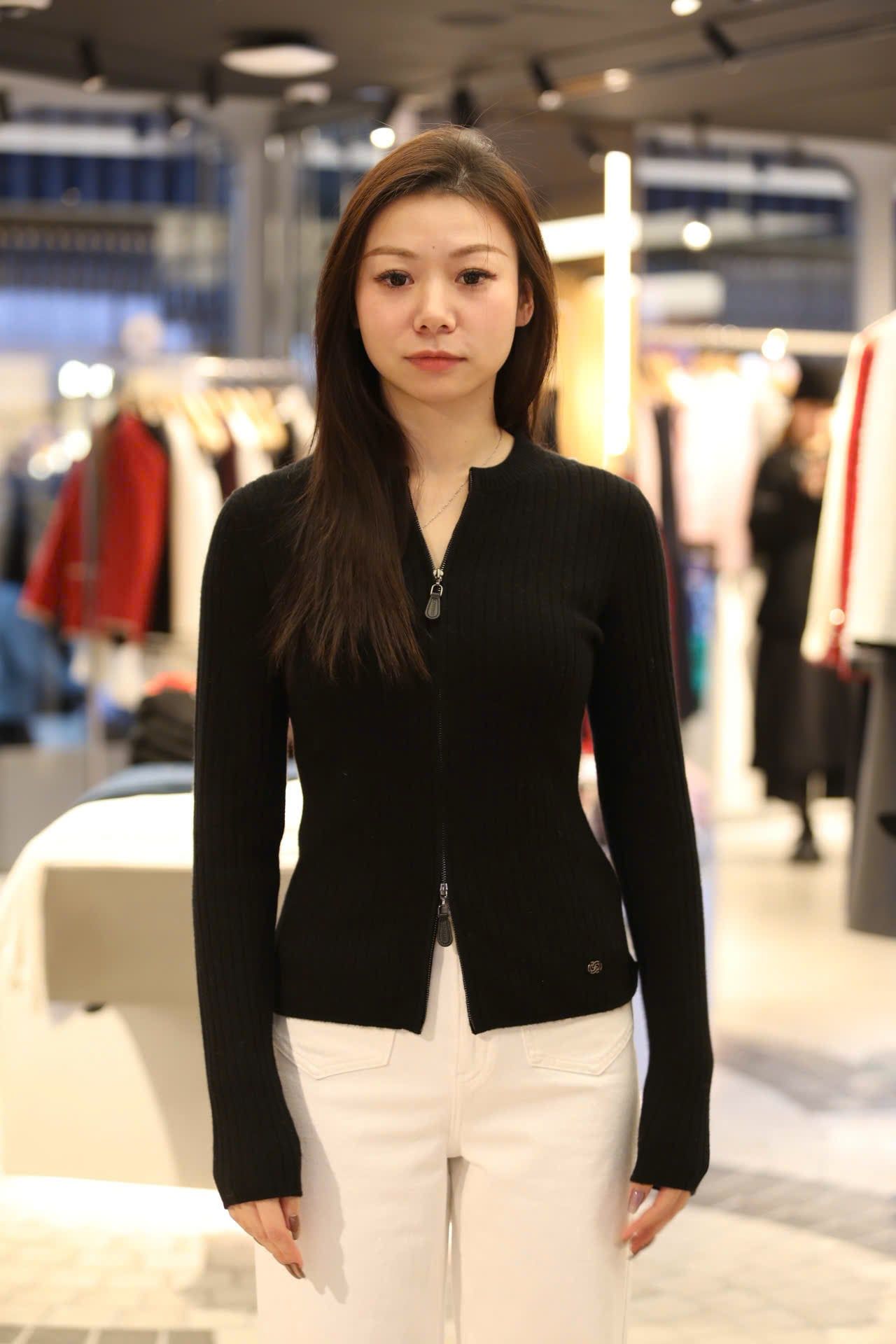  Áo khoác đen khóa Zip 2 chiều 