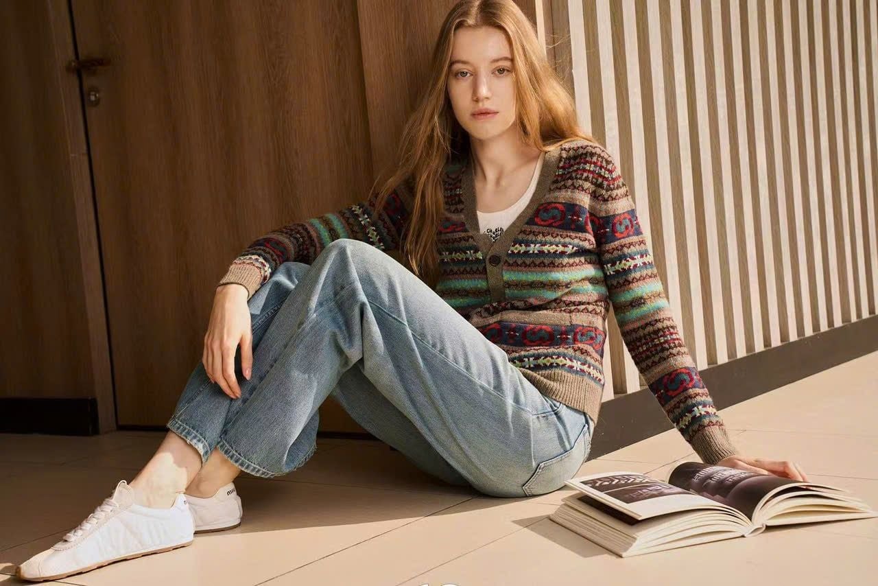  Áo CDG kẻ thổ cẩm , cổ V 