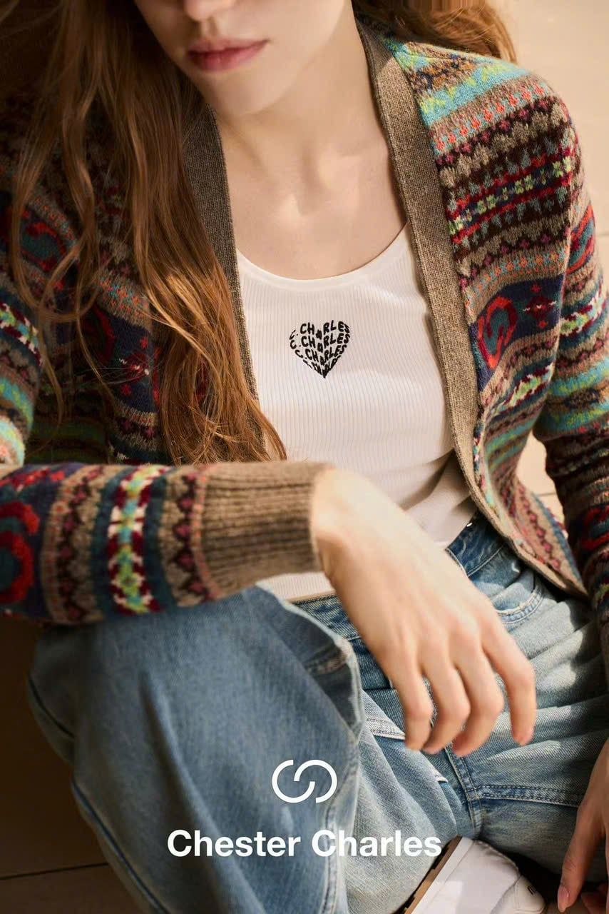  Áo CDG kẻ thổ cẩm , cổ V 