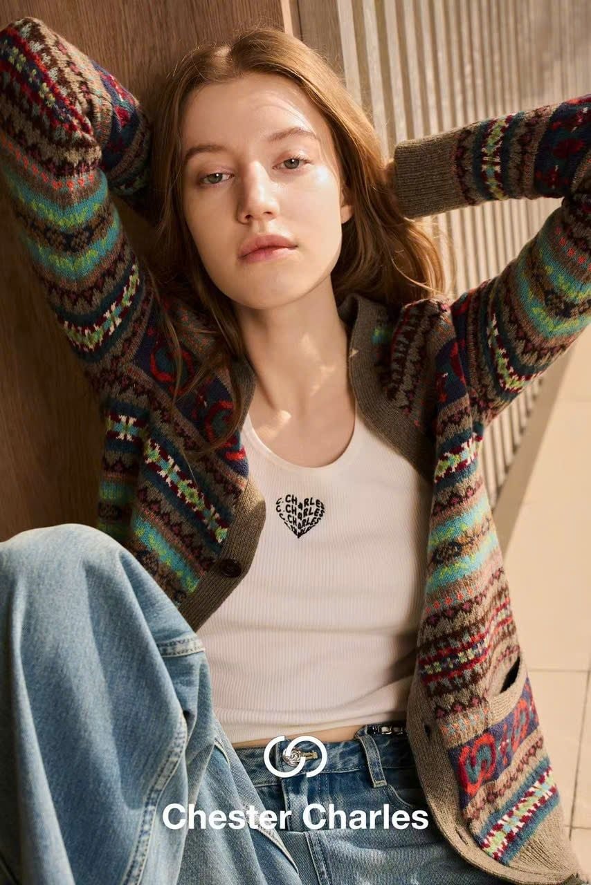  Áo CDG kẻ thổ cẩm , cổ V 