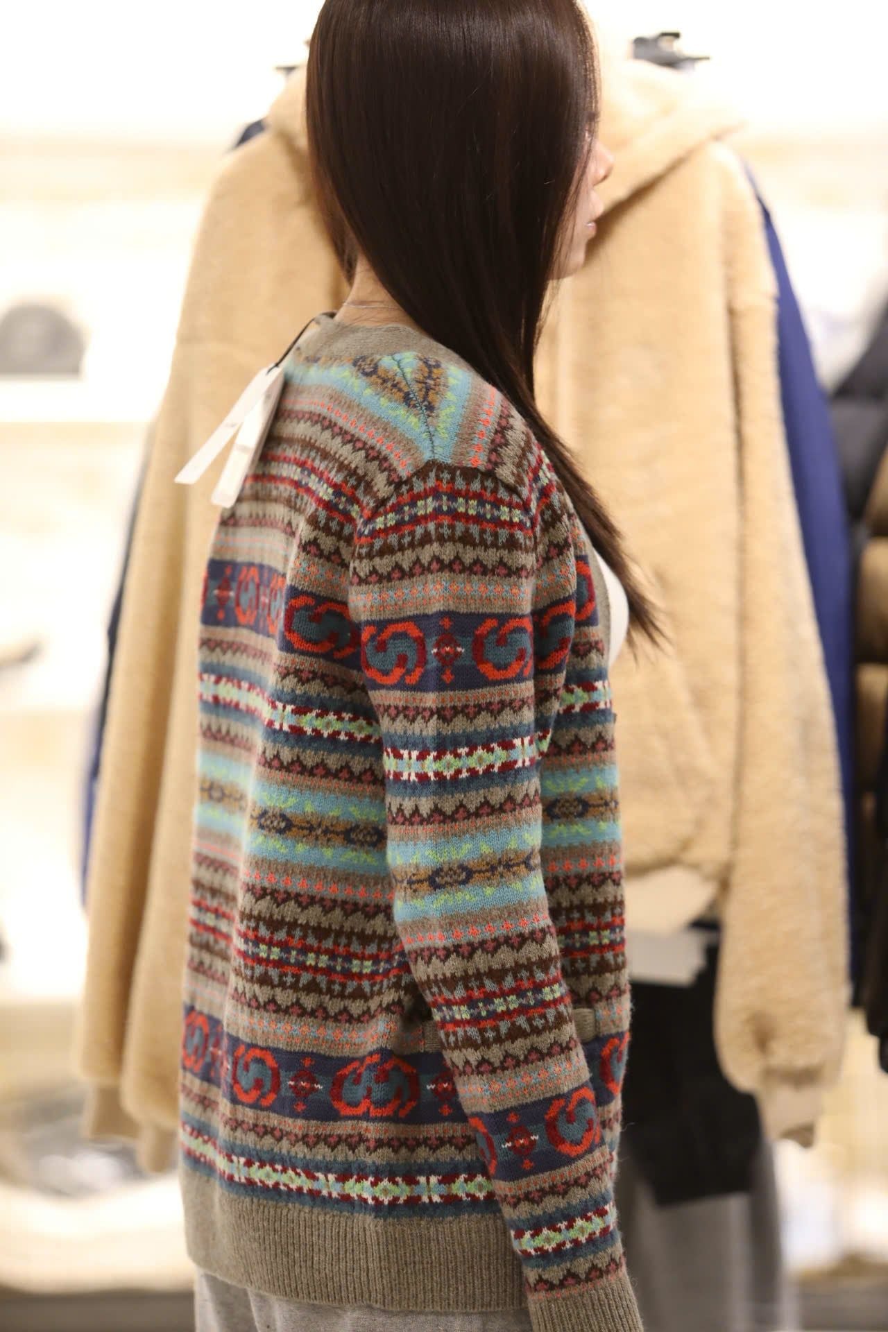  Áo CDG kẻ thổ cẩm , cổ V 