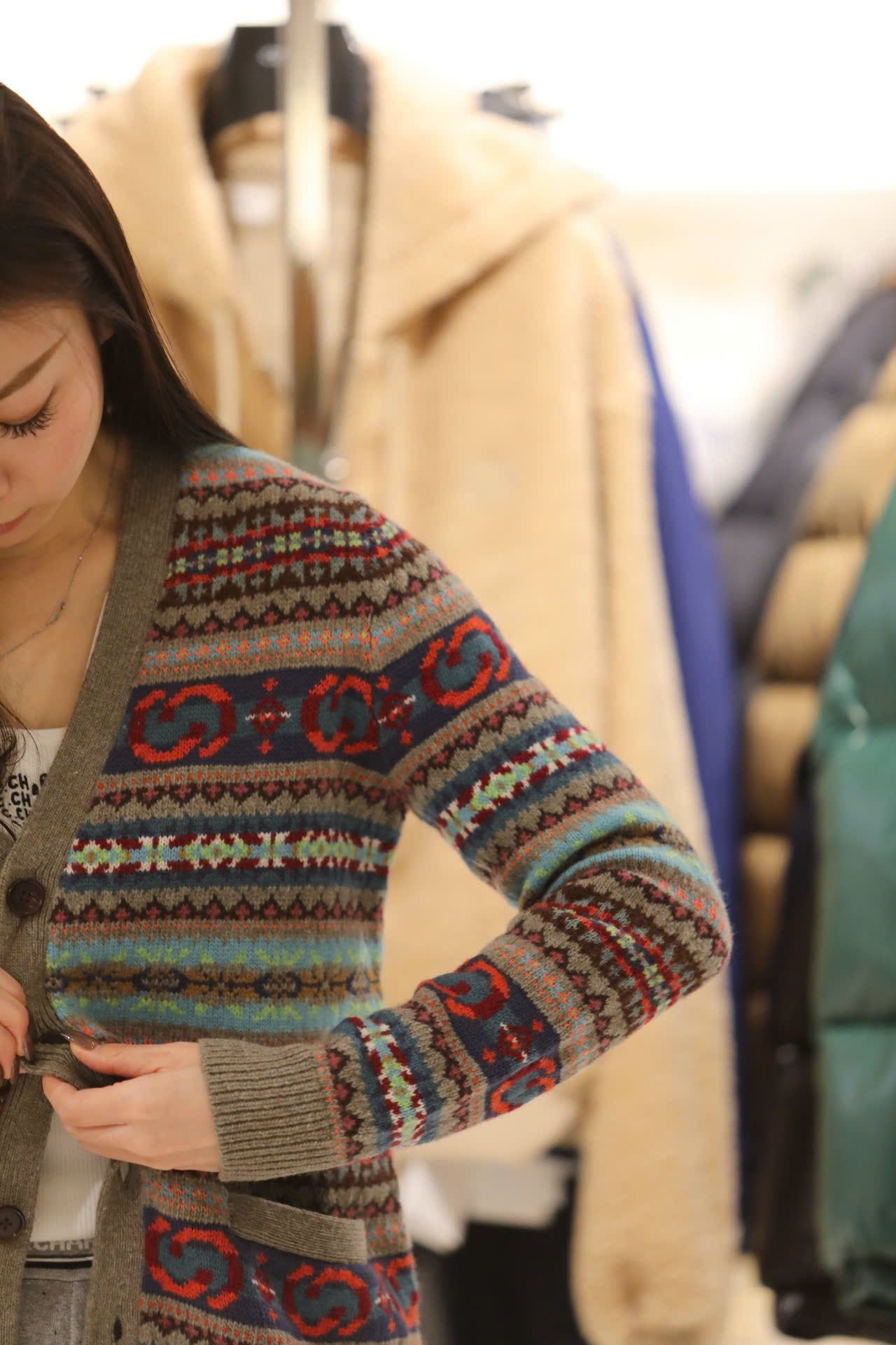  Áo CDG kẻ thổ cẩm , cổ V 