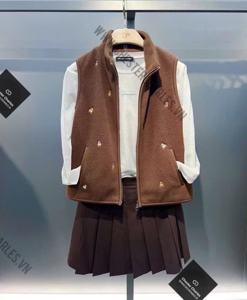  Áo Ghile lông nâu bông 