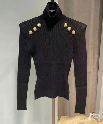  B_12.9__Áo đen cao cổ dài tay BM -sọc to 