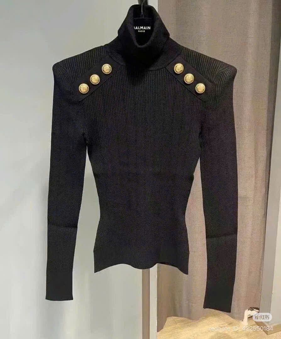  B_12.9__Áo đen cao cổ dài tay BM -sọc to 