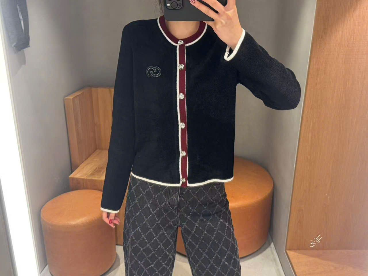  Áo CDG đen viền trắng đỏ 