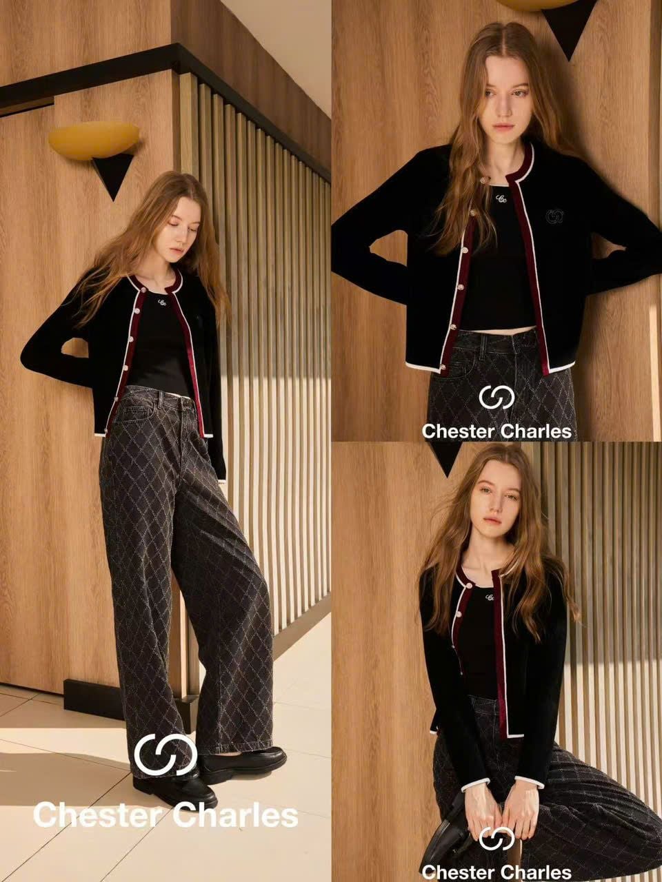  Áo CDG đen viền trắng đỏ 