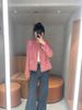  Áo tweed đỏ cam viền trắng 