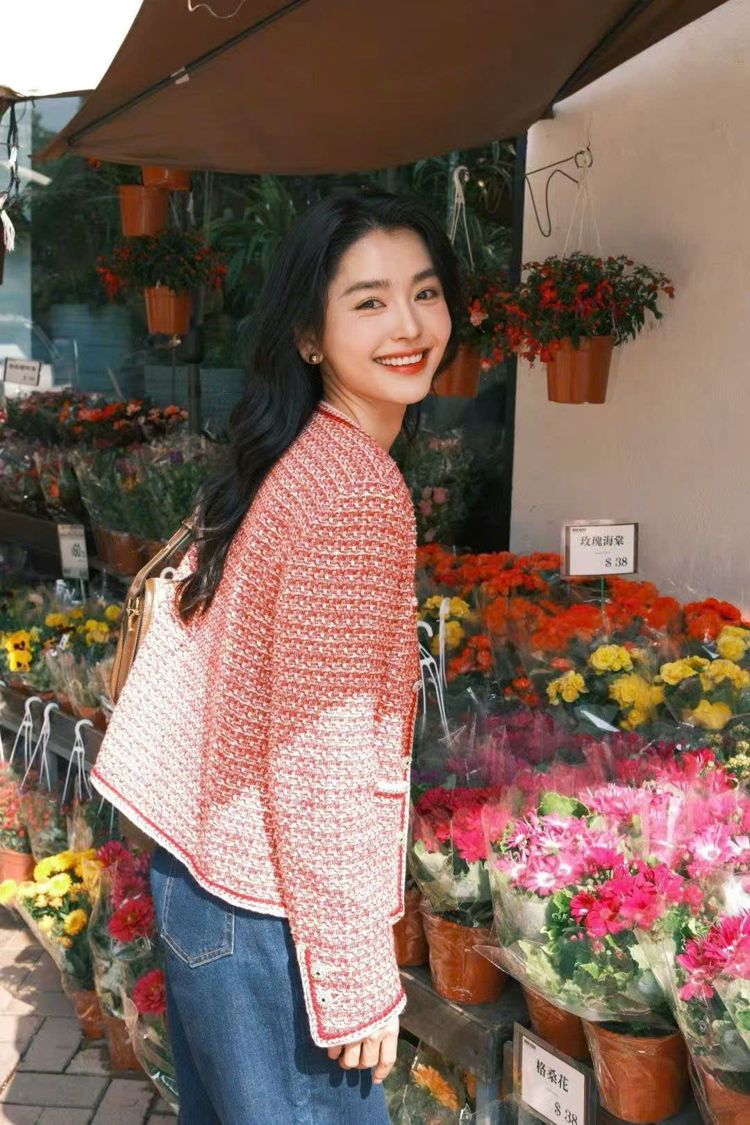  Áo tweed đỏ cam viền trắng 
