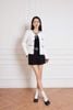  Áo dạ tweed trắng, viền đen 