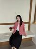  Áo tweed đỏ cam viền trắng 