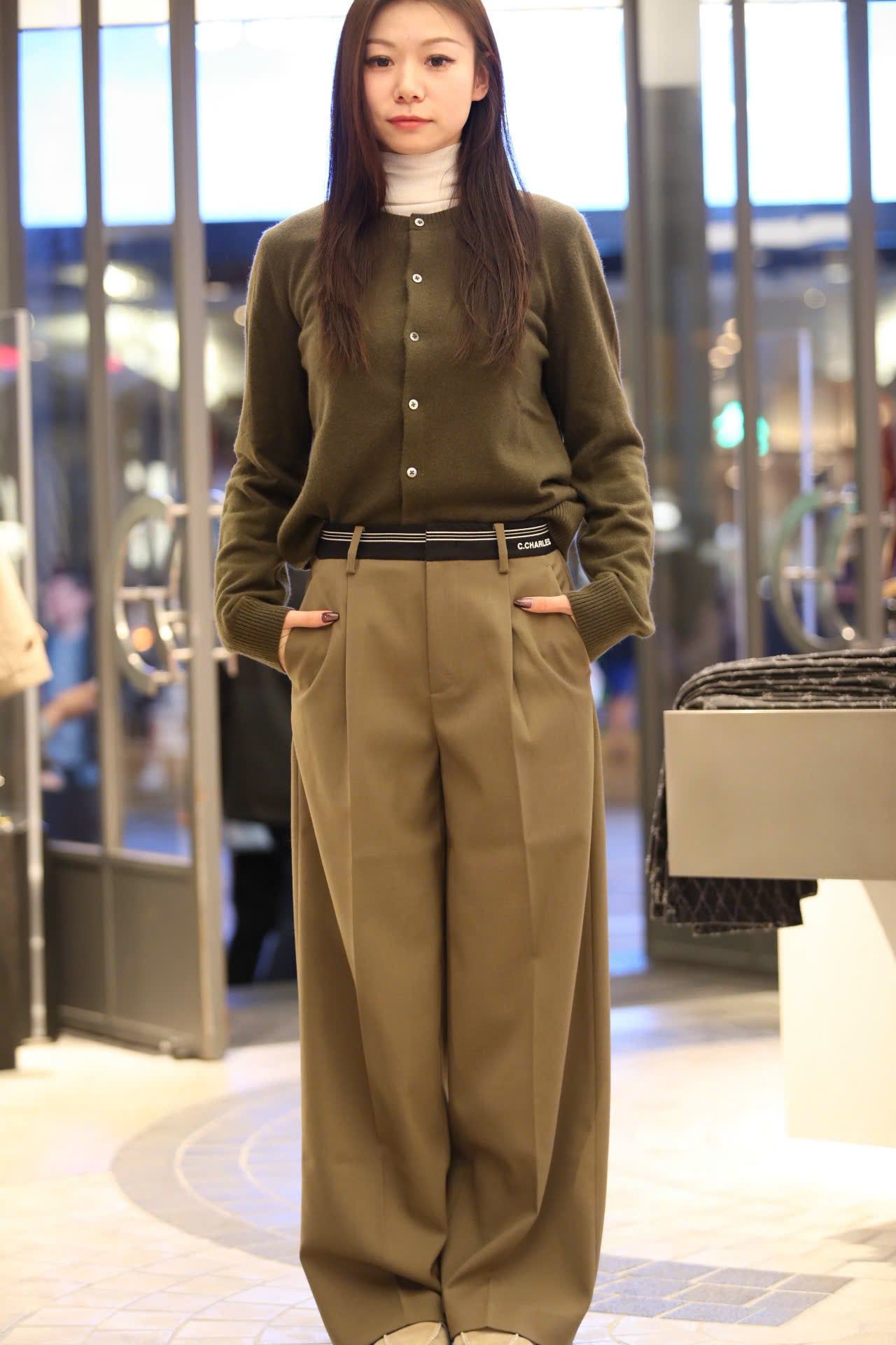  Áo CDG xanh ô liu -cashmere 