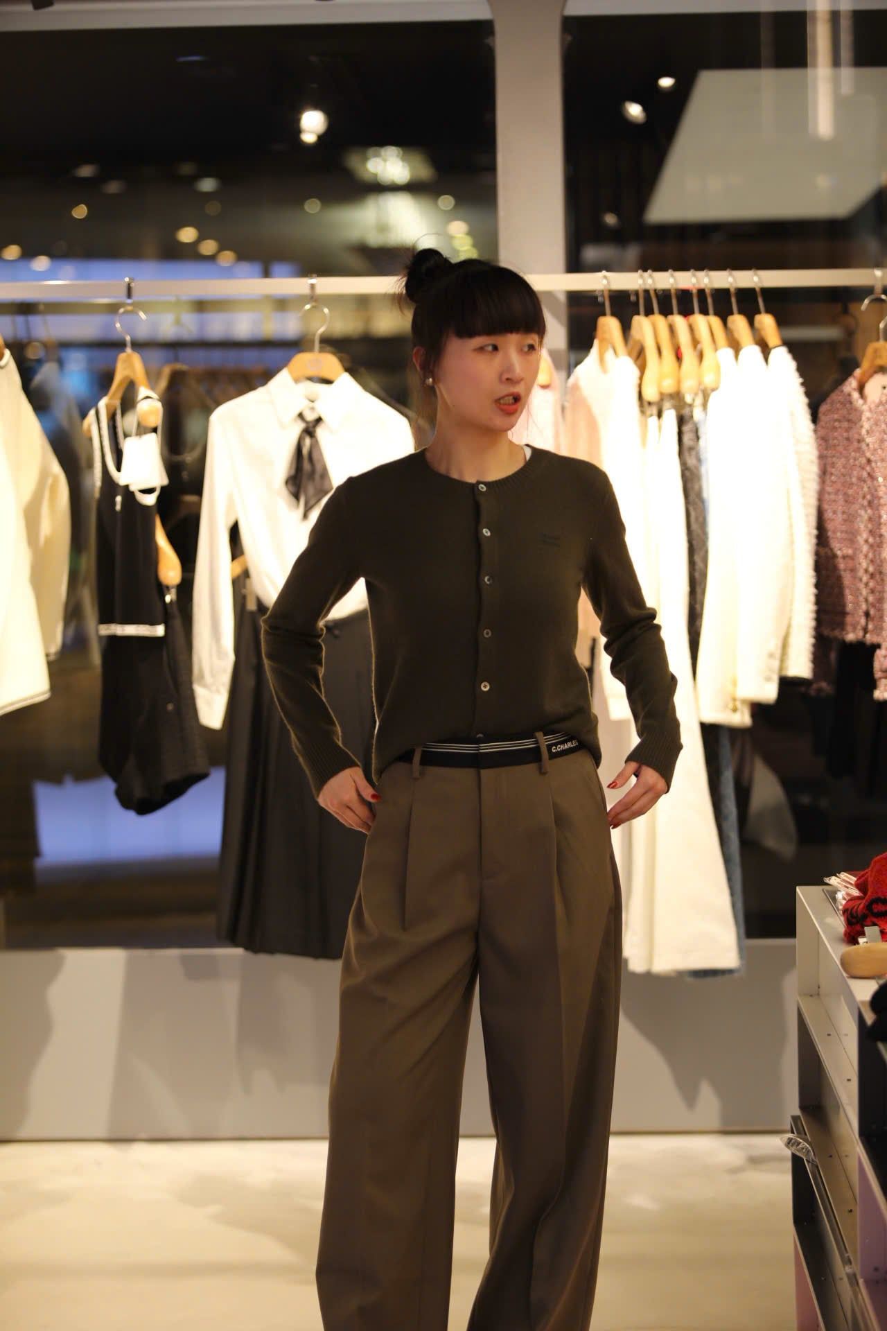  Áo CDG xanh ô liu -cashmere 