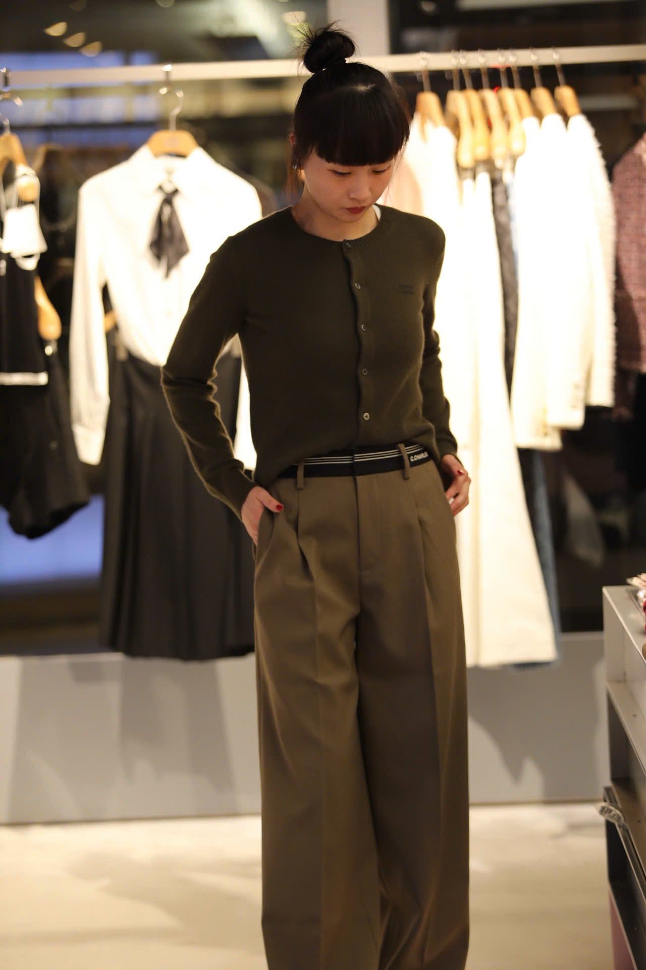  Áo CDG xanh ô liu -cashmere 