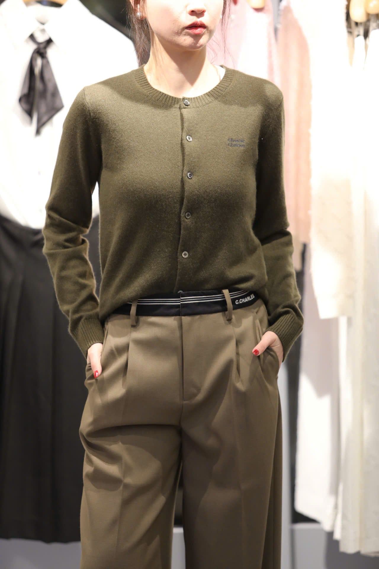  Áo CDG xanh ô liu -cashmere 