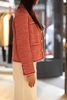 Áo tweed đỏ cam viền trắng 