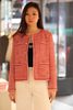  Áo tweed đỏ cam viền trắng 