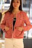  Áo tweed đỏ cam viền trắng 