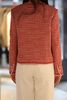  Áo tweed đỏ cam viền trắng 