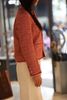  Áo tweed đỏ cam viền trắng 