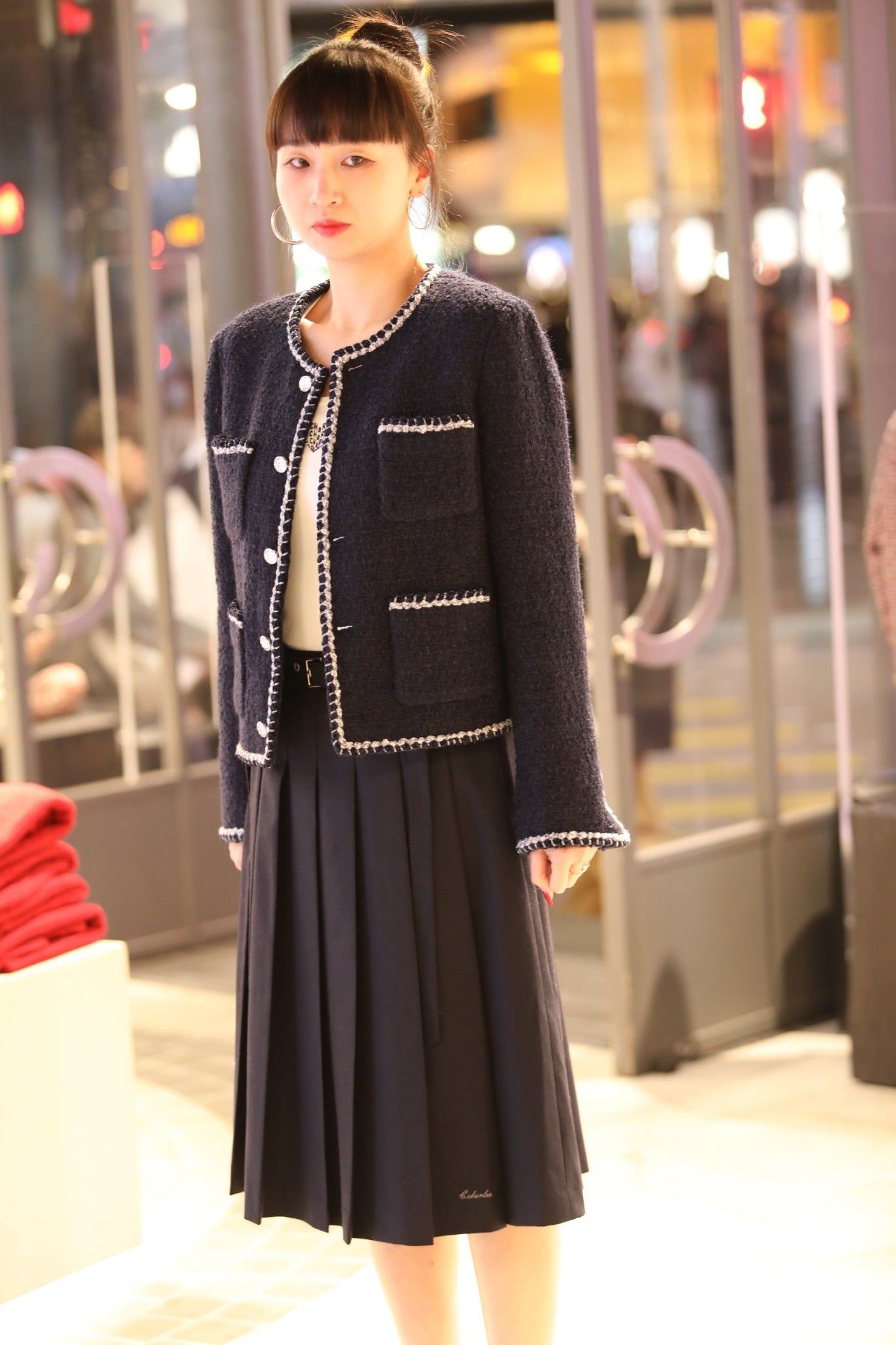  Chân váy xanh than dài đai new26 