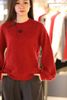  Áo Len đỏ dài tay dáng dài Cashmere logo ngực 