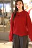 Áo Len đỏ dài tay dáng dài Cashmere logo ngực 