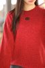  Áo Len đỏ dài tay dáng dài Cashmere logo ngực 