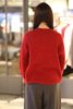  Áo Len đỏ dài tay dáng dài Cashmere logo ngực 