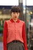  Áo CDG đỏ cổ polo. kẻ caro trắng 