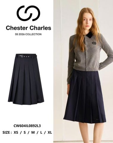  Chân váy xanh than dài đai new26 