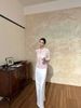  Áo CDG lưới hồng, cài khuya 