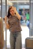  Áo polo xám ngắn tay kẻ đỏ xanh 