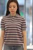  Áo polo xám ngắn tay kẻ đỏ xanh 
