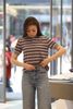  Áo polo xám ngắn tay kẻ đỏ xanh 