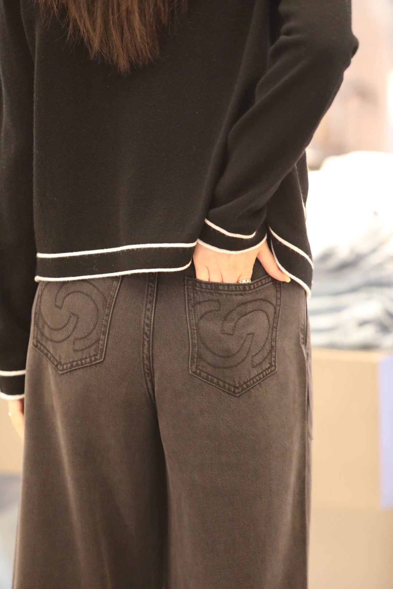  Áo CDG đen 2 túi viền trắng 26 